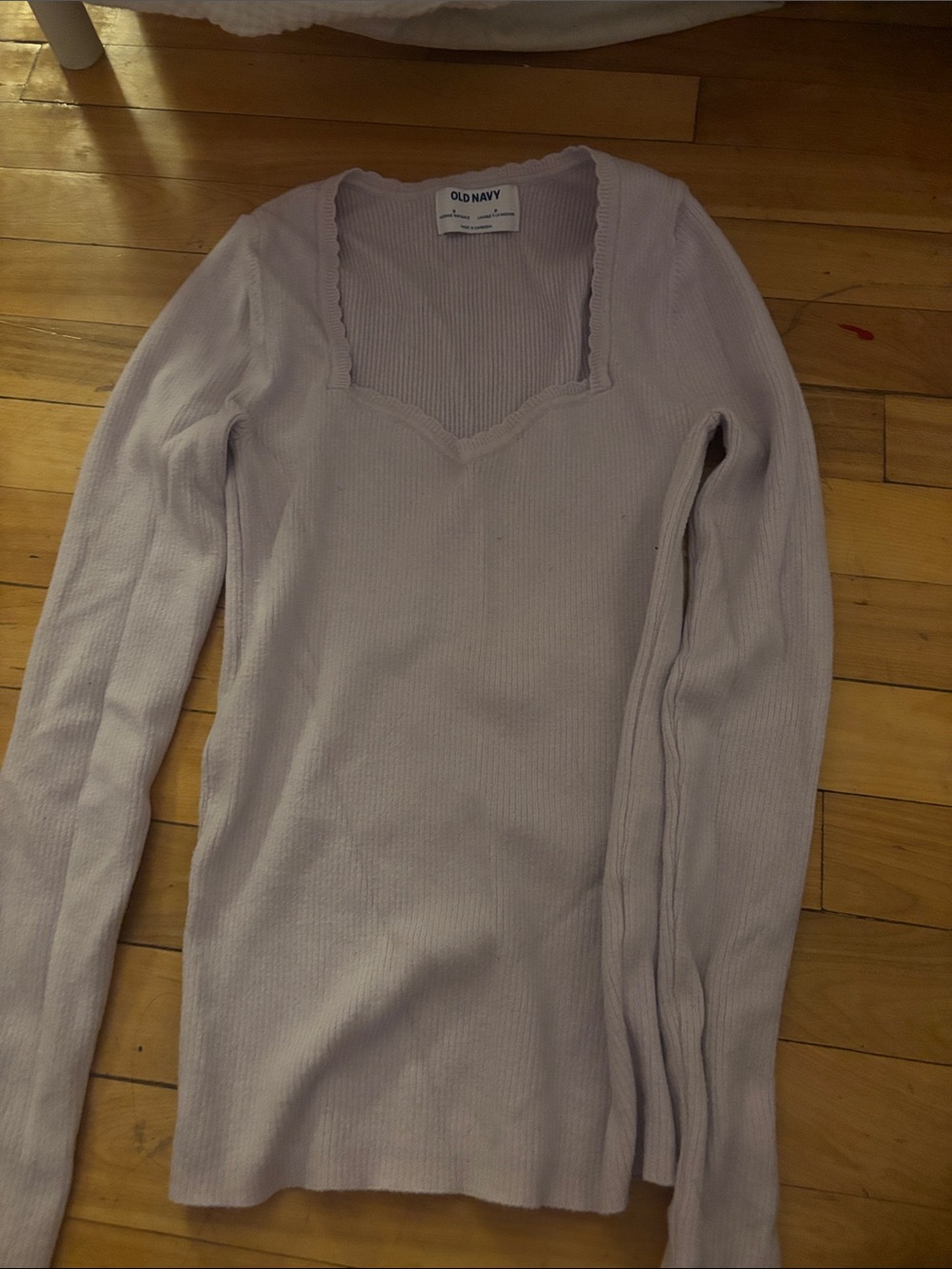 Old Navy Women's Light Lavender Ribbed V-Neck Sweater